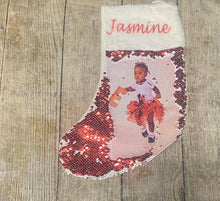 Load image into Gallery viewer, Christmas Photo Reverse Sequin Stocking
